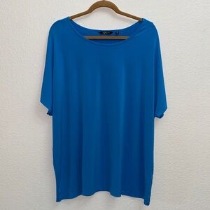 IMAN Global Chic Blue Dolman Sleeve Top 3X NWOT